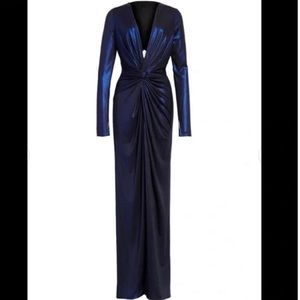 Katie May Plunge blue metallic gown